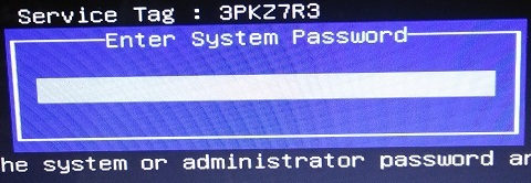 Unlock Dell with code Service Tag Enter System Password